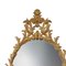 Ovaler Spiegel mit Goldfolie & handgeschnitztem Holzrahmen, 1970er 4
