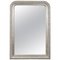 Rectangular Silver Hand-Carved Wooden Mirror, Image 1