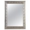 Rectangular Silver Hand-Carved Wooden Mirror, Image 1