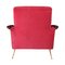 Mid-Century Cotton, Wool and Brass Raspberry Armchair, Italy, 1950s, Image 4