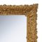 Espejo cuadrado dorado tallado a mano de madera, años 70, Imagen 2