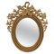 Round Gold Foil Hand-Carved Wooden Mirror, 1970 1