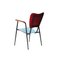 Sedie in metallo con fibre naturali nere, rosse e blu di Doro Cundo, Italia, anni '80, set di 4, Immagine 5