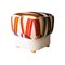 Mid-Century Multicolored and White Brass Italian Pouf, 1950s, Image 1