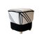 Mid-Century Black and White Brass Italian Pouf, 1950s 1