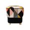 Mid-Century Multicolored and Black Brass Italian Pouf, 1950s 4