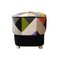 Pouf Mid-Century in ottone multicolore e nero, Italia, anni '50, Immagine 3