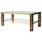 Mid-Century Table with Brass and Wood Structure, France, 1970s, Image 1