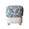 Pouf Mid-Century Bleu & Blanc Gris en Laiton, Italie, 1950s 2