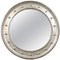 Round Silver Hand-Carved Wooden Mirror, Image 1