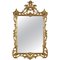Rectangular Gold Foil Hand-Carved Wooden Mirror, 1970s, Image 1
