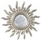 Mid-Century Sun Silver Wood French Mirror, 1960s 1