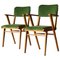 Italienische Mid-Century Sessel aus Holz und grünem Samt, 1960er, 2er Set 1