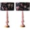 Mid-Century Handcrafted Ceramic Pink and Black Table Lamps, Set of 2 1