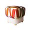 Mid-Century Multicolored and White Brass Italian Pouf, 1950s, Image 2