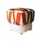 Pouf Mid-Century in ottone bianco e multicolore, anni '50, Immagine 2