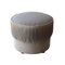 Pouf Mid-Century Moderne Arrondi Bleu, Blanc, Gris et Laiton, Italie, 1950 2