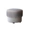 Pouf Mid-Century moderno blu, bianco, grigio e ottone, Italia, anni '50, Immagine 4