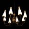 Mid-Century Gold, White, Brass & Glass Chandelier Pendant, Italy, 1950, Image 4