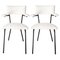 Mid-Century Modern Italian Black Lacquered Iron and White Bouclé Chairs, 1960 1