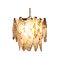 Mid-Century Modern Italian Organic White & Caramel Murano Glass Ceiling Lamp, 1960 2