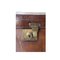 English Rectangular Brown Leather Trunk, 1930 5