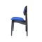 Mid-Century Modern Italian Blue Velvet & Black Wood Chairs, 1950, Set of 4, Image 5