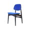 Mid-Century Modern Italian Blue Velvet & Black Wood Chairs, 1950, Set of 4 2