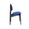 Mid-Century Modern Italian Blue Velvet & Black Wood Chairs, 1950, Set of 4 6