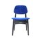 Mid-Century Modern Italian Blue Velvet & Black Wood Chairs, 1950, Set of 4 4