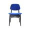 Mid-Century Modern Italian Blue Velvet & Black Wood Chairs, 1950, Set of 4, Image 4