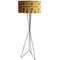 Mid-Century Modern Black Metal Kitenge Lampshade Floor Lamp, Italy, 1950, Image 1