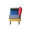 Italian Geometric Blue, Yellow, Red & Green Metal Chaise Longue, 1980 4