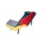 Italian Geometric Blue, Yellow, Red & Green Metal Chaise Longue, 1980 5