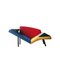 Italian Geometric Blue, Yellow, Red & Green Metal Chaise Longue, 1980, Image 2