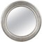 Neoclassical Empire Round Silver Hand-Carved Wooden Mirror 1