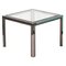 Quadratischer Mid-Century Modern Stahl & Messing Beistelltisch, Frankreich, 1970er 1