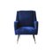 Fauteuil Mid-Century Bleu Tissu d'Ameublement Style Marco Zanuso, Italie, 1950 2