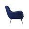 Blauer Italienischer Mid-Century Polster Armlehnstuhl im Stil von Marco Zanuso, 1950er 4