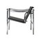 Italian Bauhaus Black Leather & Tubular Steel Armchair in the Style of Le Corbusier, 1980 3