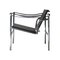 Italian Bauhaus Black Leather & Tubular Steel Armchair in the Style of Le Corbusier, 1980, Image 3