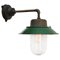 Mid-Century Industrial Green Enamel & Glass Sconce 2