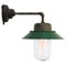 Mid-Century Industrial Green Enamel & Glass Sconce 1