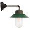 Mid-Century Industrial Green Enamel & Glass Sconce, Image 1
