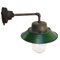 Mid-Century Industrial Green Enamel & Glass Sconce 4