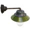 Mid-Century Industrial Green Enamel & Glass Sconce, Image 3