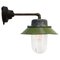 Mid-Century Industrial Green Enamel & Glass Sconce, Image 1