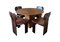 Walnut and Leather Africa Dining Table & Chairs Set by Tobia & Afra Scarpa for Maxalto, 1976, Set of 5 1