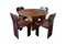Walnut and Leather Africa Dining Table & Chairs Set by Tobia & Afra Scarpa for Maxalto, 1976, Set of 5, Image 1