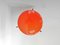 Mid-Century Orange Glass & Brass Ceiling Lamp, Image 3